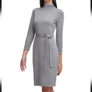 Calvin Klein Long Sleeve Gray Dress